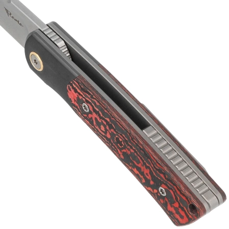 Reate Tribute Titanium/Zirconium/Lava Flow Fat Carbon, Hand Satin M390 (TBT.LAF.SAT)