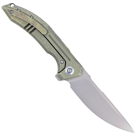WE Knife Quixotic Green Titanium, Silver Bead Blasted CPM 20CV (WE21016-4)
