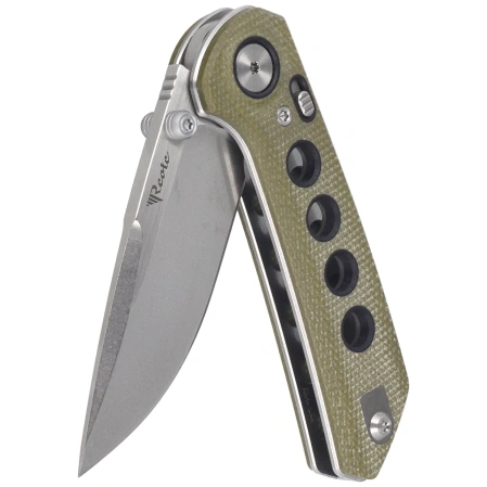 Nóż składany Reate PL-XT Green Micarta, Stonewashed Nitro-V (PL-XT DP.GRM.STW)
