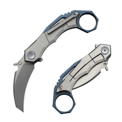 Nóż składany WeKnife Tayra Gray Titanium, Stonewashed M390 (WE24069-2)
