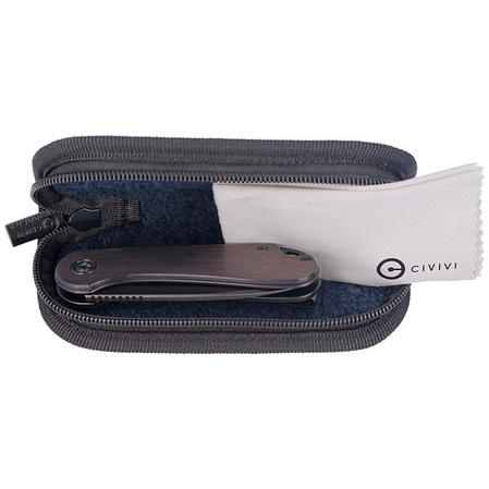 Nóż składany CIVIVI Elementum Flipper Ebony Wood, Black Stonewashed (C907W)