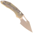 Microtech M-Stitch Ram-Lok S/E Marfione Select Knife Antique Gold Slab Side Titanium, Bronze HW, Bronzed Stonewashed M390MK by Borka Blades and Tony Marfione (169MRL-13MS2)