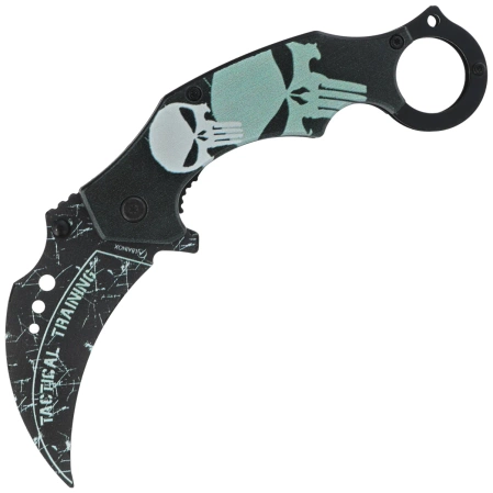 Nóż składany Martinez Albainox Training Karambit 3D Skull Black ABS, Blunt 3Cr13MoV (18713-A)