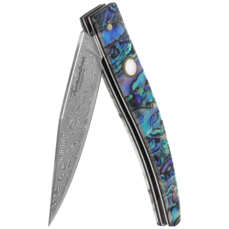 Nóż składany Third Decor Habitat N92DV Abalone/Acrylic, Damascus (TK-N92DV)