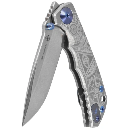 Spartan Blades Harsey Folder ''Oculus'' Titanium, Stonewashed MagnaCut