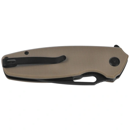 Nóż składany Kubey Tityus Tan G10, Blackwashed 14C28N (KU322U)