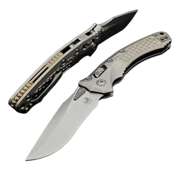 Nóż składany Microtech Marfione Select Amphibian Ram-Lok S/E Stonewashed Frag Pattern Titanium, Stonewashed M390MK by Tony Marfione (137RL-10FRMS1)