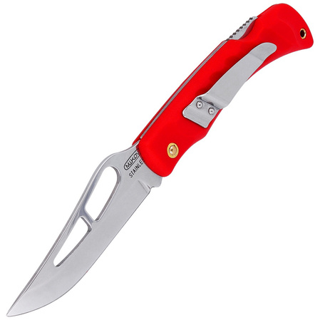 Nóż składany Mikov Crocodile Clip Point Red ABS, Mirror, Klips (243-NH-1/A CLIP/RED)