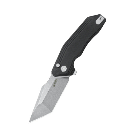 Kubey Yokai Knife Black G10, Stonewashed 14C28N by Damned Designs (KU392A)