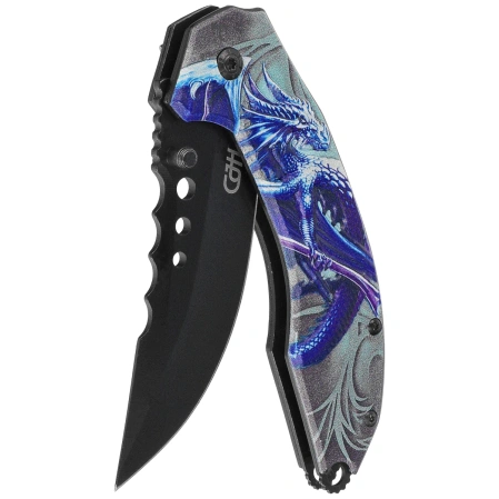 Herbertz Knife 3D Dragon Aluminum, Black 420 (10000367)