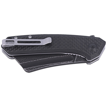 CIVIVI Knife Mini Bullmastiff Twill Carbon Fiber / Black G10, Black Damascus (C2004DS-1)