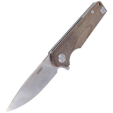 Kubey Knife Wolverine Brown Micarta, Satin D2 (KU233C)