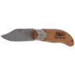 MAM Iberica Mini Pocket Knife with Leather Case Light Beech Wood, Inox HW, Satin 420 (2001-LW)