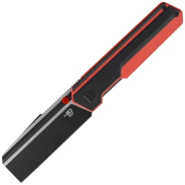 Bestech Tardis Black/Red G10, Black DLC/Satin D2 by Ostap Hel Knife (BG54E)
