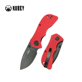 Kubey Knife Karaji Red G10, Blackwashed 14C28N (KU180O)