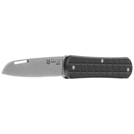 Fox Vulpis Grenade Pattern Black Aluminum Knife, Polished N690Co (FX-VPGP130 BK)