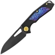 Kubey KB Vagrant Knife, Black Titanium/Timascus, Black DLC CPM S35V by Maksim Tkachuk (KB284I)