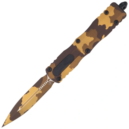 Microtech Dirac Delta D/E Signature OTF Knife Gold Camo Aluminum, Gold Camo M390MK by Tony Marfione (227-1 GCS-Z4)