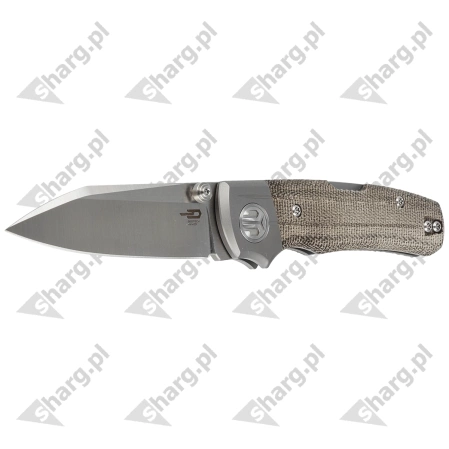 Nóż składany Bestech Tonic Grey Titanium/Green Canvas Micarta, Satin M390 by Colin Maisonpierre (BT2204C)