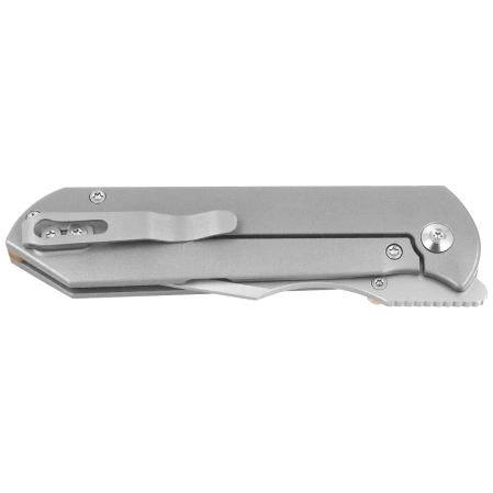 Kizer Harpoon Fold Knife Gray Titanium, Stonewashed Elmax by Maverick Customs (Ki4784A1)