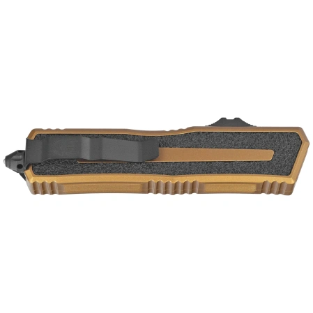 Nóż automatyczny OTF Microtech Scarab II Gen III D/E Tan Aluminium, Black M390MK by Tony Marfione (1280-1TA)