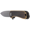 CIVIVI Knife Mini Elementum Black Brass, Gray Hand Rubbed (C18062Q-1)