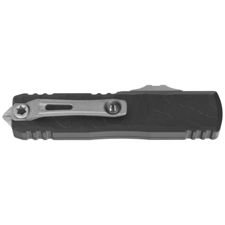 Nóż automatyczny OTF Microtech UTX-85 Gen IV Spartan Black Topographic Deep Engraved Aluminium, Apocalyptic M390MK by Tony Marfione (12304TP-10AP)