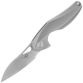 Bestech The Reticulan Neck Knife Grey Titanium, Stonewashed / Satin CPM S35VN by Elijah Isham (BT1810A)