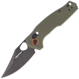 FoxEdge Crew Knife OD Green G10, Black Stonewashed 9Cr14Mov (FE-039 G10OD)