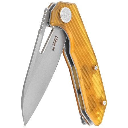 Kubey Knife Vagrant Ultem, Sand Blasted 14C28N by Maksim Tkachuk (KU291Q)