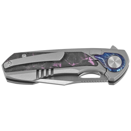 Nóż składany Remette RT-Saker Falcon Gray Titanium / Carbon Fiber, Manual Fine Grinding S45VN (ASTP-3)
