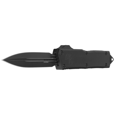 Microtech Scarab II Gen III Executive D/E OTF Knife Black Aluminum, Tactical M390MK by Tony Marfione (1175-1T)