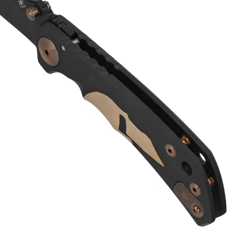 Spartan Blades Harsey Folder ''Gold Helmet'' Titanium, Black PVD MagnaCut