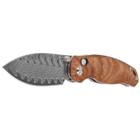 Nóż składany Kizer Phoca CD Mkuruti Wood, Acid Washed Damascus (V3781CDA3)