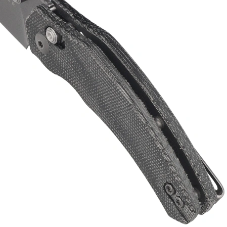 Kizer Mini Bulldog Knife Black Micarta, Gray Stonewashed Nitro-V by O.SHO (V3672SA2)