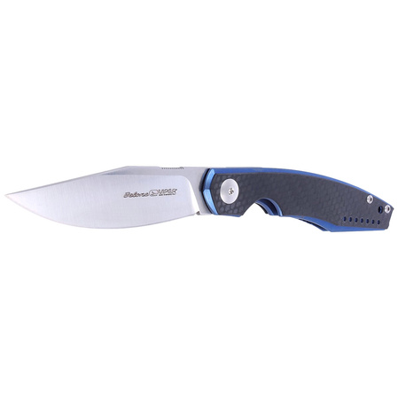 Viper Belone Blue Titanium/Carbon Fiber, Satin M390 by Jesper Voxnæs Knife (V5970BLFC)