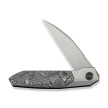 WeKnife Brr15 Gray Titanium/Aluminum Foil Carbon Fiber, Stonewashed M390 by Rafal Brzeski (WE24007-2)