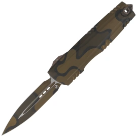 Microtech Luminary ZBP D/E Signature OTF Knife Olive Backwoods Camo Aluminum, Olive Backwoods Camo M390MK by Tony Marfione (1270-1WOOCS)