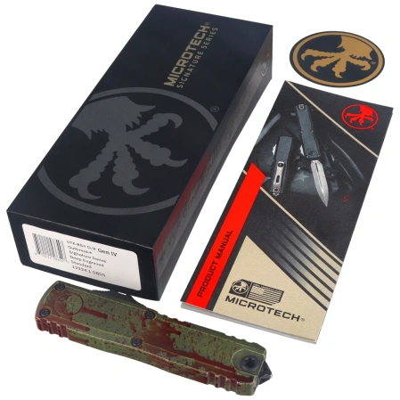 Microtech UTX-85 Gen IV D/E Signature OTF Knife Outbreak Aluminum, Outbreak M390MK by Tony Marfione (12324-1OBDS)