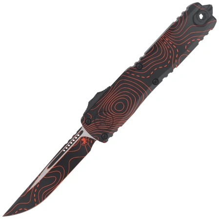 Nóż automatyczny OTF Microtech Ultratech Gen IV S/E Signature Topographic Black-Orange Camo Smooth Aluminium, Topographic Black-Orange Camo M390MK by Tony Marfione (11214-1TPBKORCS)