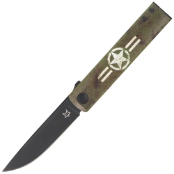 Fox Chnops UV Knife Green Aluminium/UV Printing, Black Becut by Raven Knives Design (FX-543 M1)