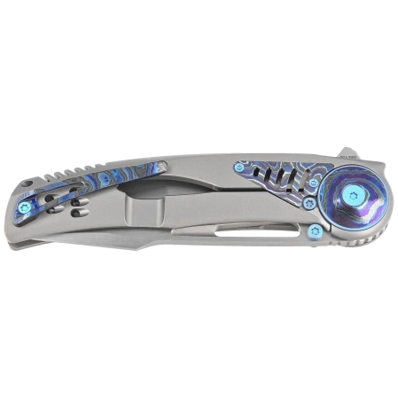 Nóż składany Reate GTR Bead Blasted Titanium/Zircuti Inlay, Zircuti Clip, Hand Satin M390