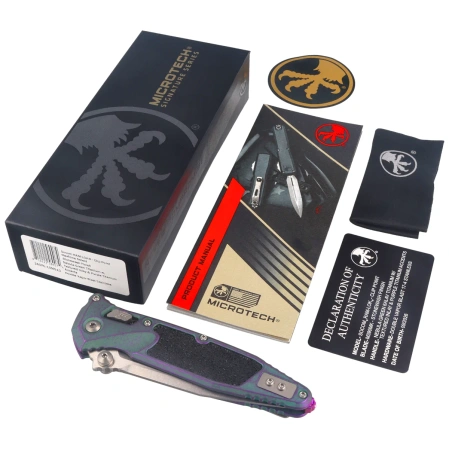Microtech Socom Ram-Lok S/E Marfione Select Knife Nebula Green Titanium, Purple Bksp, Stonewshed M390MK by Tony Marfione (160RL-10MS10)