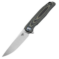 Bestech Ascot Beige Carbon Fiber/G10, Satin D2 Knife (BG19B)