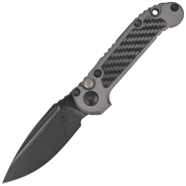 Microtech LUDT Gen III S/E Signature Automatic Knife Natural Clear Aluminum/Carbon Fiber, Black DLC M390MK by Tony Marfione (1135-1DLCTNCCFIS)