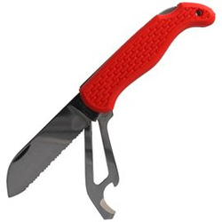 Nóż składany żeglarski MAC Coltellerie Boat 2 Red PP/TPE, Satin W 1.4034 (MC BOT2.R)