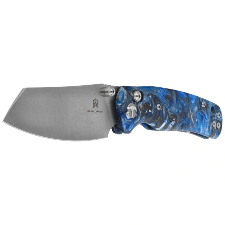 Bestechman Cicada's Wing Knife Blue Resin, Satin 10Cr15MoV (BMK06Q)