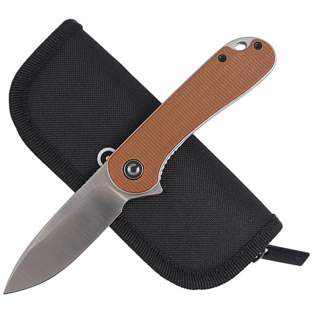 CIVIVI Knife Elementum Flipper Brown Micarta, Satin Finish (C907M)