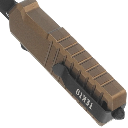 Tekto A2 Badger Mini T/E OTF Knife Desert Aluminum, Black D2