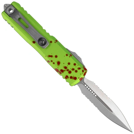 Microtech UTX-85 Gen IV D/E OTF Knife Zombie Aluminum, Stonewashed P/S M390MK by Tony Marfione (12324-11Z)